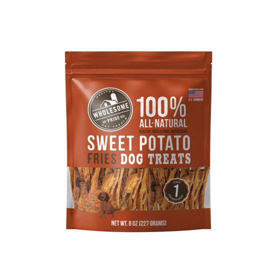 Picture of Wholesome Pride, 100% All-Natural Single Ingredient, Soft, USA-Sourced Dog Treats, Sweet Potato Fries 8oz