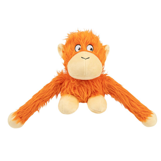 Picture of Best Pet Supplies O-Hug-Atan Interactive Squeaky Plush Toy for Small and Medium Breed Puppies or Dogs - O-Hug-Atan (Orange)