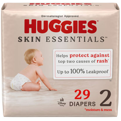 Picture of Huggies Size 2 Diapers, Skin Essentials Baby Diapers, Size 2 (12-18 lbs), 29 Count