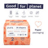 Picture of Pura Size 2 Eco-Friendly Diapers (7-13 lbs) TCF, Hypoallergenic, Soft Organic Cotton Comfort, Sustainable, Wetness Indictor. Allergy UK, Paper Packaging. 1 Pack of 29