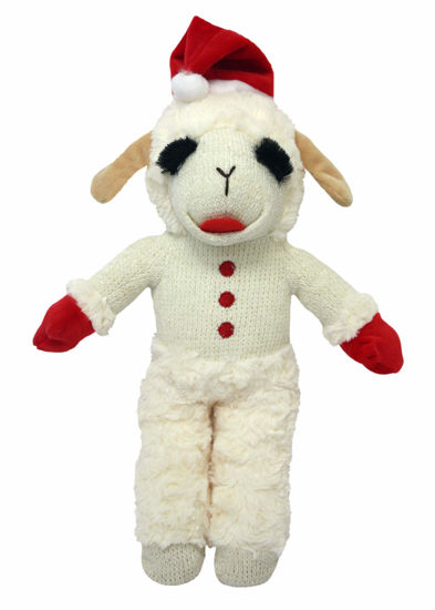 Picture of MULTIPET Lambchop with Santa Hat, 13" Dog Toy