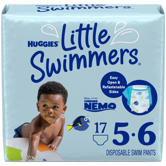 Picture of Huggies Little Swimmers Disposable Swim Diapers, Size 5-6 (32+ lbs), 17 Ct