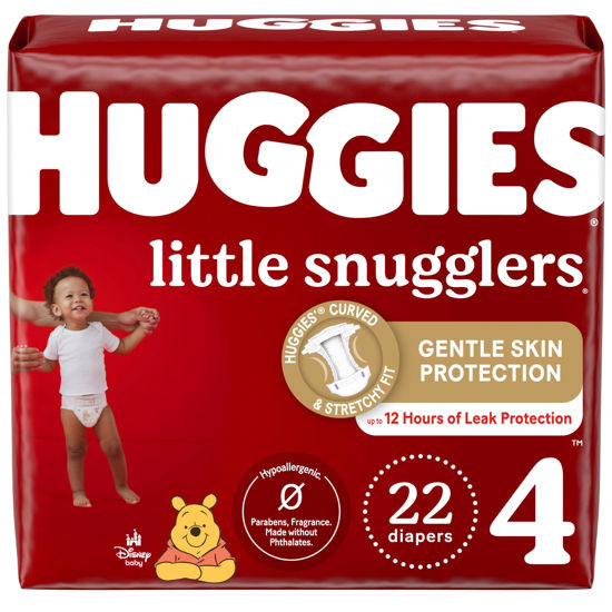 Picture of Huggies Size 4 Diapers, Little Snugglers Baby Diapers, Size 4 (22-37 lbs), 22 Count