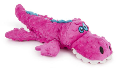 Picture of goDog Gators Squeaky Plush Dog Toy, Chew Guard Technology - Pink, Large