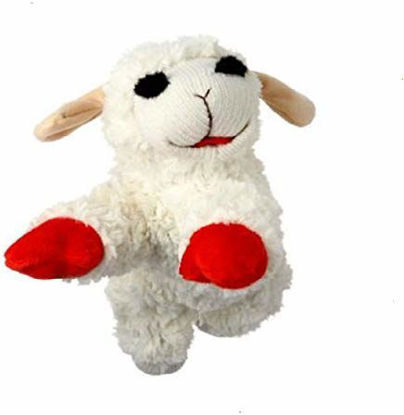 Picture of Multipet Plush Dog Toy, Lambchop, 10", White/Tan, Small