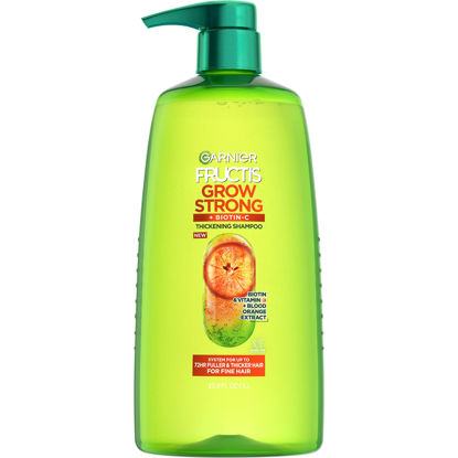 Picture of Garnier Fructis Grow Strong Thickening Shampoo for Fine Hair, Biotin-C, 33.8 Fl Oz, 1 Count (Packaging May Vary)