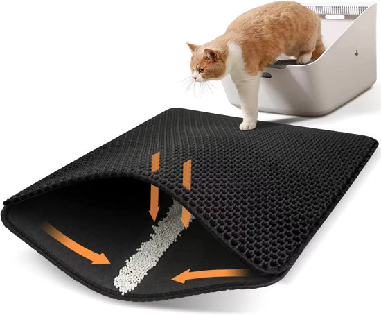 Picture of Conlun Cat Litter Mat Cat Litter Trapping Mat, Honeycomb Double Layer Design, Urine and Water Proof Material, Scatter Control, Less Waste，Easier to Clean,Washable