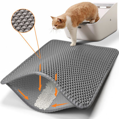 Picture of Conlun Cat Litter Mat Cat Litter Trapping Mat, Honeycomb Double Layer Design, Urine and Water Proof Material, Scatter Control, Less Waste，Easier to Clean,Washable