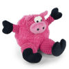 Picture of goDog Checkers Sitting Pig Squeaky Plush Dog Toy, Chew Guard Technology - Pink, Small