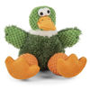 Picture of goDog Checkers Sitting Duck Squeaky Plush Dog Toy, Chew Guard Technology - Green, Small