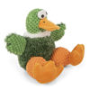 Picture of goDog Checkers Sitting Duck Squeaky Plush Dog Toy, Chew Guard Technology - Green, Small