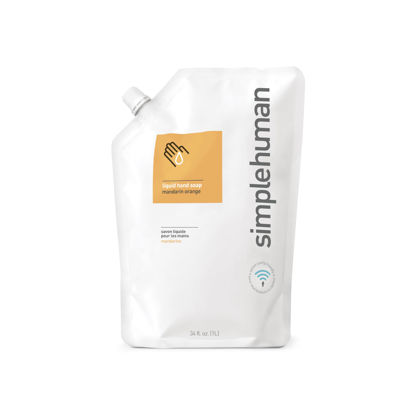 Picture of simplehuman Mandarin Orange Moisturizing Liquid Hand Soap Refill Pouch, 34 Fl. Oz.