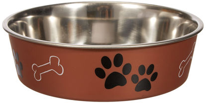 Picture of Loving Pets - Bella Bowls - Dog Food Water Bowl No Tip Stainless Steel Pet Bowl No Skid Spill Proof (Large, Copper)