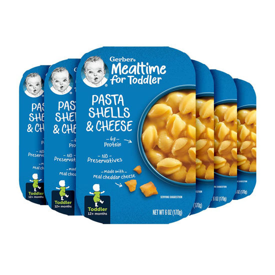 Picture of Gerber Mealtime for Toddler Pasta Shells & Cheese, 6 Ounce (Pack of 6)