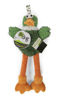 Picture of goDog Checkers Skinny Duck Squeaky Plush Dog Toy, Chew Guard Technology - Green, Small