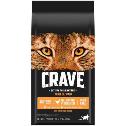 Picture of CRAVE Grain Free Adult High Protein Natural Dry Cat Food with Protein from Chicken, 2 lb. Bag