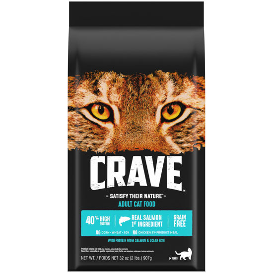 Picture of CRAVE Grain Free Adult High Protein Natural Dry Cat Food with Protein from Salmon & Ocean Fish, 2 lb. Bag