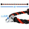 Picture of Yes4All Deluxe Black & Red Tricep Rope Cable Attachment,36 inch Exercise Machine Attachments Pulley System Gym Pull Down Rope with Carabiner