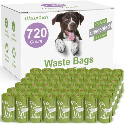 Picture of 720 Count Unscented 13” x 9” Dog Poop Bags Rolls, Leakproof Strong & Sturdy Poop Bags for Dogs, Dog Bags for Poop, Doggie Cat Poop Bags Cats Litter, Waste Bags Poppy Trash Bags for Doggy Pets