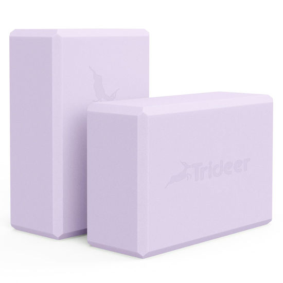 Picture of Trideer Yoga Block, Soft Non-Slip Surface Premium Foam Blocks, Supportive, Lightweight, Odor Resistant, Yoga Accessories for Pilates Meditation General Fitness Stretching Toning (Lavender-2 Pack)