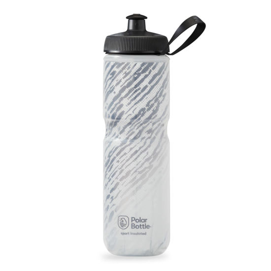 Picture of Polar Bottle - Sport Insulated 24oz Nimbus, Storm Charcoal & White - Leak Proof Water Bottles Keep Water Cooler 2x Longer than a Regular Reusable Water Bottle