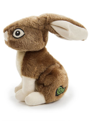 Picture of goDog Wildlife Rabbit Squeaky Plush Dog Toy, Chew Guard Technology - Brown, Large