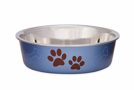 Picture of Loving Pets - Bella Bowls - Dog Food Water Bowl No Tip Stainless Steel Pet Bowl No Skid Spill Proof (Extra Large, Blueberry)