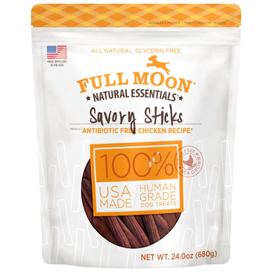 Picture of Full Moon All Natural Human Grade Dog Treats, Essential Chicken Savory Sticks, 24 Ounce