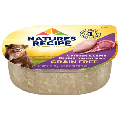 Picture of Nature's Recipe Grain Free Chicken & Lamb Recipe in Savory Broth Wet Dog Food, 2.75 oz. Cup, 12 Count