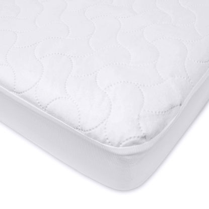 Picture of American Baby Company Waterproof Fitted Crib and Toddler Mattress Protector, Quilted and Noiseless Crib & Toddler Mattress Pad Cover, Snow White, 52" x 28"