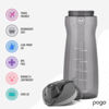 Picture of Pogo 64oz Plastic Water Bottle with Leak-Proof Chug Lid and Carry Handle, Reusable, BPA Free, Capacity Markings, Dishwasher Safe, Perfect for Travel, School, Outdoors, and Gym, Grey