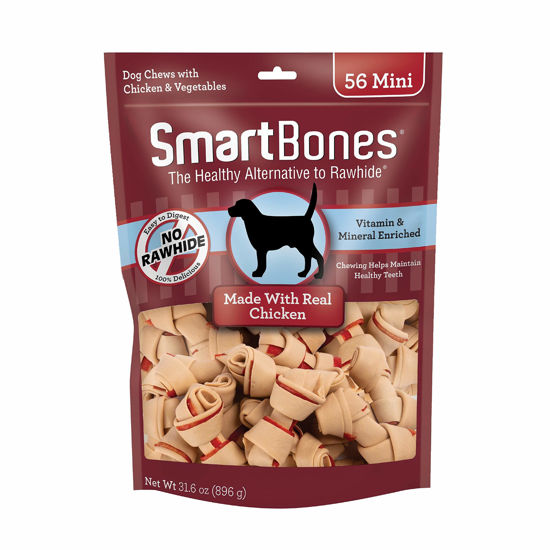 Picture of SmartBones Mini Bones with Real Chicken 56 Count, Rawhide-Free Chews for Dogs