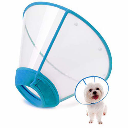 Picture of IN HAND Adjustable Pet Recovery Collar Comfy Cat Cone, US Patented Product Soft Edge Plastic Dog Cone Anti-Bite Lick Wound Healing Safety Practical Protective E-Collar