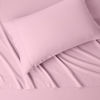 Picture of Amazon Basics 100% Cotton Jersey 3-Piece Toddler Sheet Set, Super Soft, Breathable - includes a Flat Sheet, a Fitted Sheet and a Pillowcase, 28 x 52 Inches, Pink, Solid