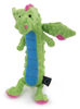 Picture of goDog PlayClean Skinny Dragon Squeaky Plush Dog Toy with Odor-Eliminating Essential Oils, Chew Guard Technology - Green, Large