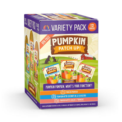 Picture of Weruva Pumpkin Patch Up! Pumpkin Pumpkin, What's Your Function? Variety Pack for Dogs & Cats, 2.8oz Pouch (Pack of 12)