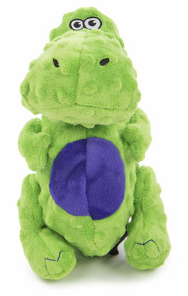 Picture of goDog Dinos T-Rex Squeaky Plush Dog Toy, Chew Guard Technology - Green, Large