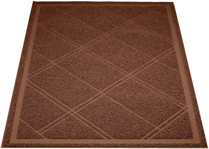 Picture of Amazon Basics Less-Mess Cat Litter Box Mat, 24" x 35", Unscented, Brown