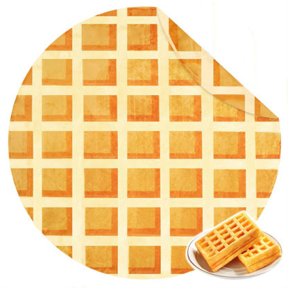 Picture of BNuitland 71 Inches Waffle Funny Blanket,300 GSM Double Sided Giant Funny Realistic Food Blanket with Waffle Pouch, Novelty Funny Blanket for Adults and Kids, Super Soft Flannel Throw