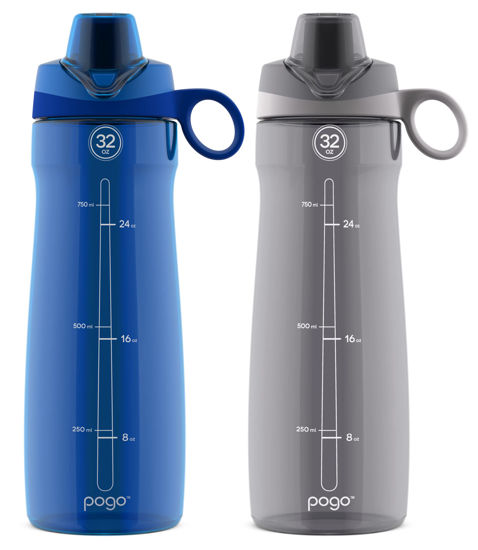 Picture of Pogo 32oz Chug Lid Tritan Water Bottle (Grey/Blue 2-pack)