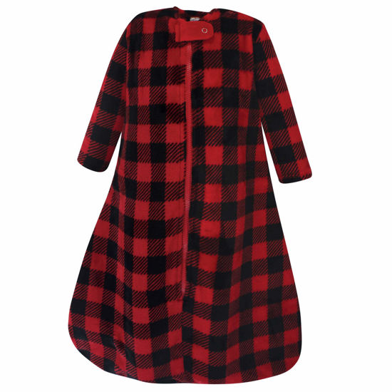 Picture of Hudson Baby Unisex Baby Plush Sleeping Bag, Sack, Blanket, Buffalo Plaid Long-Sleeve, 6-12 Months