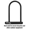 Picture of Master Lock Black Bike Lock with Key, Standard Size U-Lock for Bicycles and Other Outdoor Equipment, Anti-Theft Lock for Bikes, 8320D