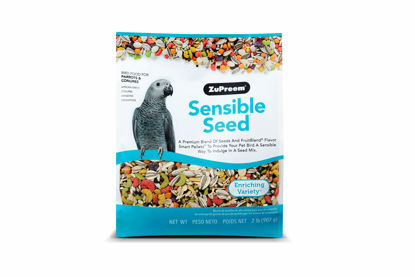 Picture of ZuPreem Sensible Seed Bird Food for Parrots & Conures - Premium Blend of Seeds, FruitBlend Pellets for Caiques, African Greys, Senegals, Amazons, Eclectus, Small Cockatoos (2 lb bag)