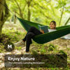 Picture of Durable Hammock 400 lb Capacity, Nylon Camping Hammock Chair - Double or Single Sizes w/Tree Straps and Attached Carry Bag - for Travel/Backpacking/Beach/Backyard (Medium, Forest Green & Lima Green)