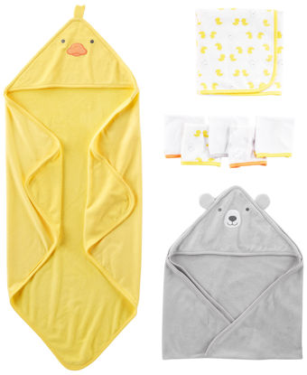 Picture of Simple Joys by Carter's Baby Infant 8-Piece Towel and Washcloth Set, Grey Bear/Yellow Ducks, One Size