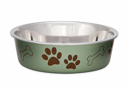 Picture of Loving Pets - Bella Bowls - Dog Food Water Bowl No Tip Stainless Steel Pet Bowl No Skid Spill Proof (Extra Large, Artichoke Green)