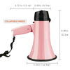 Picture of MyMealivos Portable Megaphone Bullhorn 20 Watt Power Megaphone Speaker Voice and Siren/Alarm Modes with Volume Control and Strap (Pink)