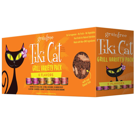 Picture of Tiki Cat Grill Wet Cat Food, Variety Pack, 2.8 oz. Cans (12 Count)