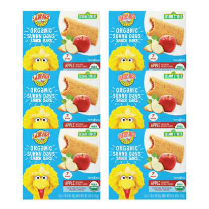 Picture of Earth's Best Organic Kids Snacks, Sesame Street Toddler Snacks, Organic Sunny Days Snack Bars for Toddlers 2 Years and Older, Apple with Other Natural Flavors, 7 Bars per Box (Pack of 6)