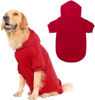 Picture of Basic Dog Hoodie - Soft and Warm Dog Hoodie Sweater with Leash Hole and Pocket, Dog Winter Coat, Cold Weather Clothes for XS-XXL Dogs Red